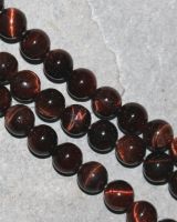 Tigerauge - rot - Kugel - 8mm - Kettenstrang
