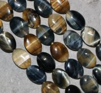 Tigerauge - hell - Oval - 18x12mm - Kettenstrang