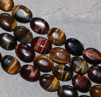 Tigerauge - multi - Oval - 15x12mm - Kettenstrang