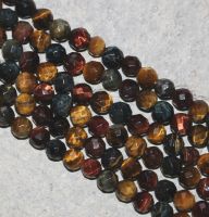 Tigerauge - multi - Kugel - facettiert - 6mm - Kettenstrang