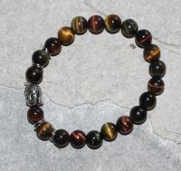 Tigerauge - Kugel - 8mm - Buddha - Armband Elastik - 1 St�ck