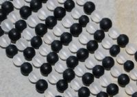 Bergkristall - Onyx - Kugel - matt - 6mm - Kettenstrang