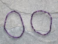 Amethyst - Kugel - facettiert - 3mm - Armband Elastik - 2 St.