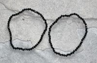 Onyx - Kugel - facettiert - 3mm - Armband Elastik - 2 St.