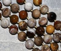 Versteinertes Holz - Kugel - 12mm - Kettenstrang