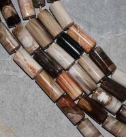 Versteinertes Holz - Zylinder - 25x12mm - Kettenstrang