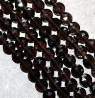 Rauchquarz - Disc - facettiert - 12mm - Kettenstrang