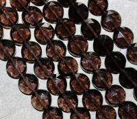 Rauchquarz - Disc - facettiert - 8mm - Kettenstrang