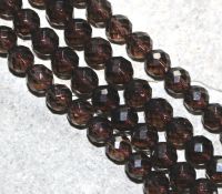 Rauchquarz - Kugel - facettiert - 6mm - Kettenstrang