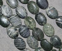 Silberauge Serpentin - Oval - 10x14mm - Kettenstrang