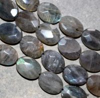 Labradorit - Oval - facettiert - 12x16mm - Kettenstrang