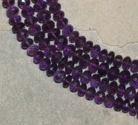 Amethyst - Rondelle - facettiert - 8-9mm - Kettenstrang