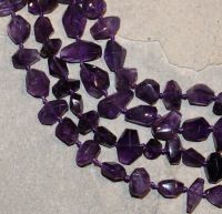 Amethyst - Freeform - facettiert -  8-18mm - Kettenstrang