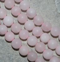 Rosaquarz - Kugel - 8mm - matt - Kettenstrang