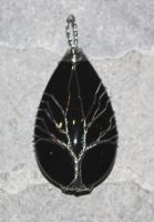 Onyx - Anh�nger - Baum mit Fassung - 1 St�ck