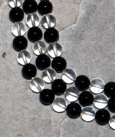 Bergkristall - Onyx - Kugel - 8mm - Kettenstrang