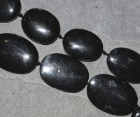 Gagat - Oval - 34 x 24mm - Kettenstrang