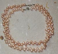 S�sswasserPerlen - Barock - rosa - 8-9mm 45cm - Kette - 2 St.