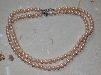 S�sswasserPerlen - Barock - rosa - 8-9mm 45cm - Kette - 2 St.