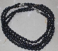 S�sswasserPerlen - Barock - grau - 8-9mm 45cm - Kette - 5 St.
