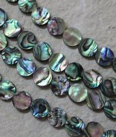 Paua Muschel Abalone - Disc flach - 10mm - Kettenstrang