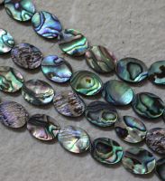 Paua Muschel Abalone - Oval - 16x12mm - Kettenstrang
