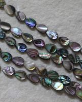 Paua Muschel Abalone - Tropfen - 10x7mm - Kettenstrang
