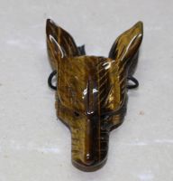 Tigerauge - Anh�nger - Wolf Tierkopf mit Bohrung - 1 St�ck