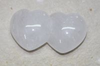 Bergkristall -2 Herzen - Handschmeichler - 64x32mm