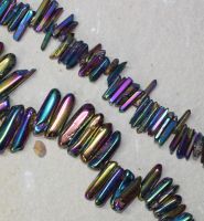 Bergkristall - Rainbow Aura - Freeform - 20-40mm - Kettenstrang