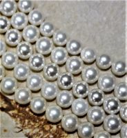 MuschelkernPerle - Rund - weiss - 8mm - Kettenstrang