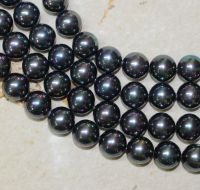 MuschelkernPerle - Rund - grau - 12mm - Kettenstrang