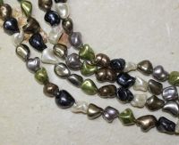 MuschelkernPerle - Barock - multi -  8-12mm - Kettenstrang