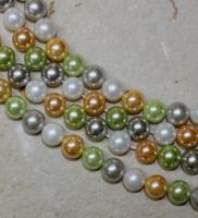 MuschelkernPerle - Rund - multi - 12mm - Kettenstrang