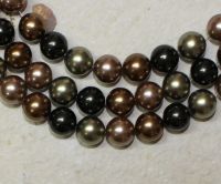 MuschelkernPerle - Rund - multi - 12mm - Kettenstrang