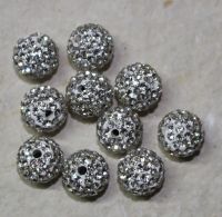 Schmuckperlen 8mm mit Strass weiss 10 St�ck