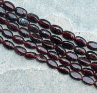 Granat - Oval - 6,5-7mm - Kettenstrang
