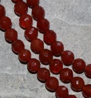 Karneol - Kugel - facettiert - 8mm - Kettenstrang