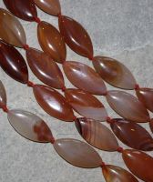 Karneol - Navette - 12x24mm - Kettenstrang