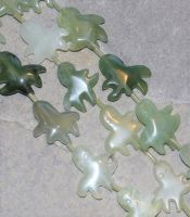 New Jade Serpentin - Octopus - 24x20mm - Kettenstrang