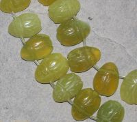 New Jade gelb Serpentin - Scarab�us - Kettenstrang