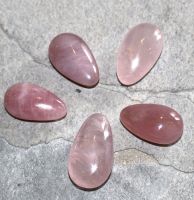 Rosaquarz - Trommelsteine - Handschmeichler - 5 St�ck
