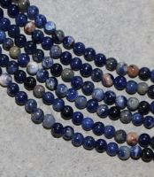 Sodalit orange-blau - Kugel - 4mm - Kettenstrang