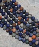 Sodalit orange-blau - Kugel - matt - 4mm - Kettenstrang