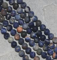 Sodalit orange-blau - Kugel - matt - 6mm - Kettenstrang