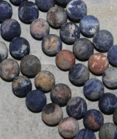 Sodalit orange-blau - Kugel - matt - 12mm - Kettenstrang