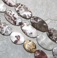 Porzellan Jaspis - Oval - 20mm Kettenstrang