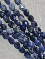Sodalit - Oval - facettiert - 10x8mm - Kettenstrang