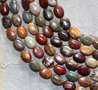 Cherry Creek Jaspis - Oval - 15x12mm - Kettenstrang