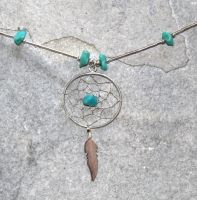 Indianerschmuck - Traumf�nger - T�rkis - Kette Silber